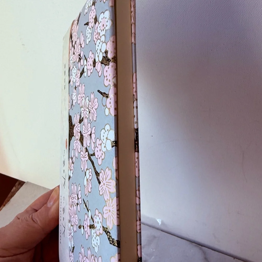 Japanese  notebook or journal featuring a cherry blossom (Sakura) pattern